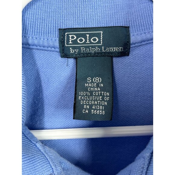 Ralph Lauren Boys Polo Shirt Size S 8 Blue Cotton Short Sleeve Preppy Casual Top - Picture 8 of 10
